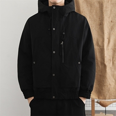 高端休闲棉服男士连帽纯色防风潮流棉衣冬季新款御寒保暖外套，男装棉衣，星座914