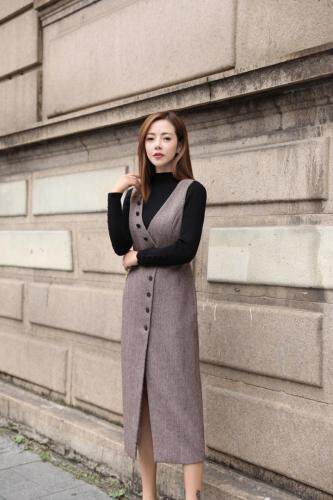 冬季新款打底单穿连衣裙，女装连衣裙，韩彬铭品