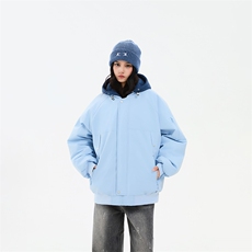 !潮流冬季连帽拉链加绒加厚棉衣情侣撞色棉服外套MY5567-P78，男装棉衣，星座610B-1