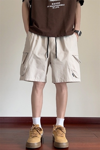 抖音品质休闲工装中裤男夏五分裤宽松直筒短裤D2531*P35控58图片