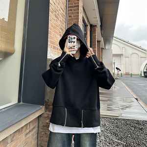WY878-P42美式宽松型设计感垫肩连帽卫衣图片