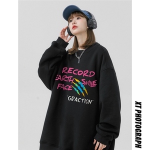 中性风23新款秋季时尚百搭宽松字母印花潮流卫衣W1040P30控48图片