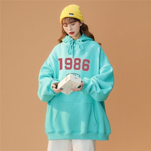 2024春季新款小众连帽卫衣1986简约宽松印花外套insW254P35控58