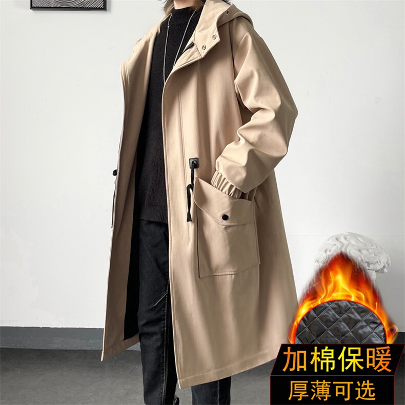 4W件加绒风衣男中长款大衣棉衣男F994薄P95加棉P110港风四,男装风衣,星座401