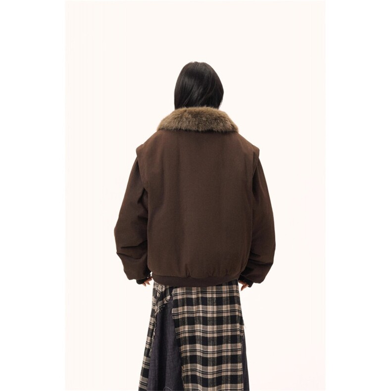 巴恩风毛领派克棉服女男冬季加厚保暖工装外套宽松休闲棉衣情侣款,男装棉衣,星座506A