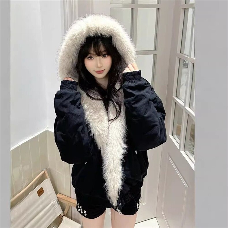 【高质量】座山雕短款cleanfit加厚情侣毛领棉衣外套G803P110网图,男装棉衣,电商B245