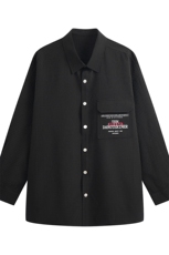 白底23新款秋季时尚百搭宽松字母印花衬衫外套S95P45控68，男装衬衫，电商A247-1