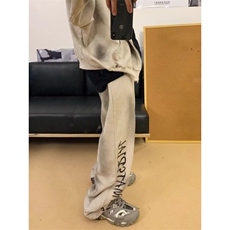 美式运动慵懒阔腿卫裤做旧水洗宽松情侣直筒休闲裤子LBK288-P50，男装休闲裤，星座1008