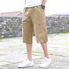 短裤男夏季新款宽松休闲运动七分工装裤子棉加肥加大码2023款，男装休闲裤，星座802