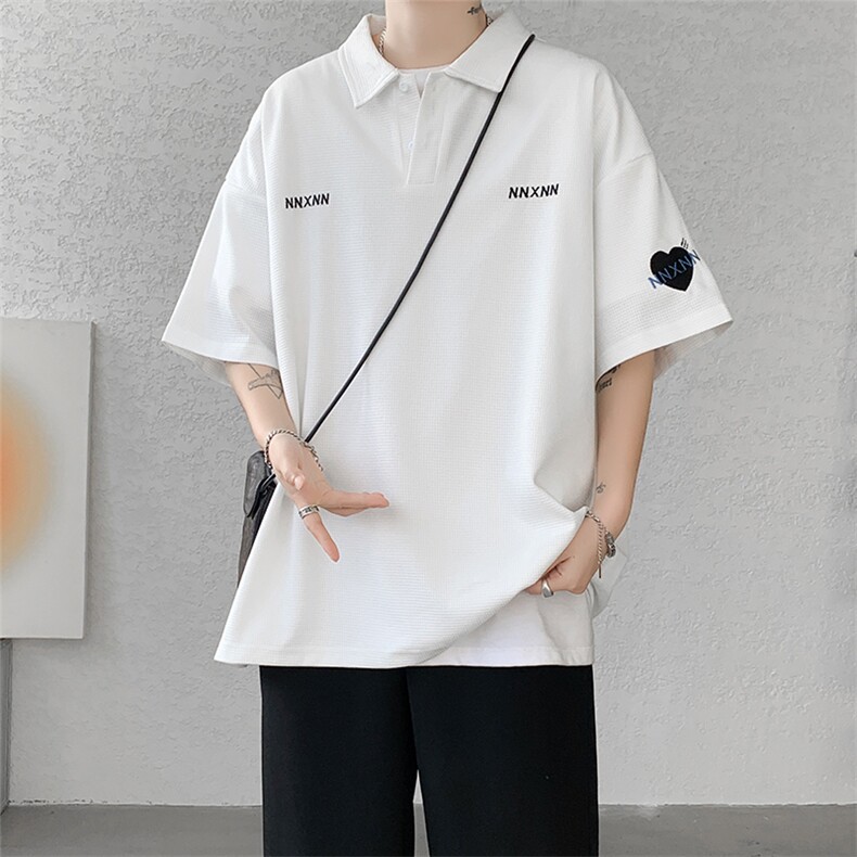 2025夏季新品男士撞色拼接polo衫潮流大码半袖上衣 PL02 P45图片