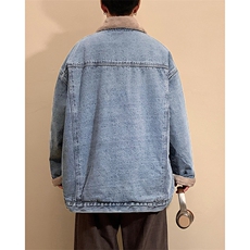 现货春冬款加绒牛仔夹克男棉衣潮流情侣毛领棉服外套MY2221-P115，男装夹克，星座1103-3