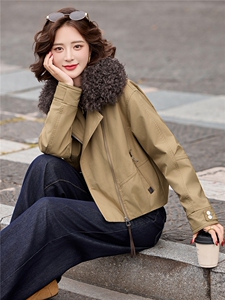 欧货2025冬羊羔毛毛领加厚保暖90白鸭绒羽绒服女图片