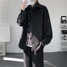 春款假两件拼接设计衬衫高品质高级感上衣痞帅外套LC301特p53控98，男装衬衫，电商B215