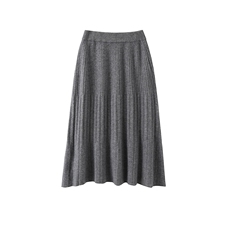 2025年秋季中腰百搭四平抽条伞裙，女装半身裙，举月羊绒