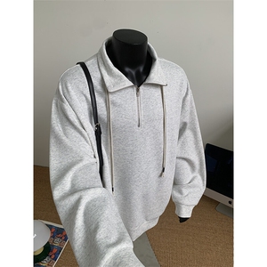 WY5021/P65春装新款高品质不起球个性套头卫衣男潮流宽松上衣外套图片