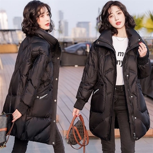 （现货）90白鸭绒新款时尚洋气高档中长款气质高端奢华羽绒服女图片