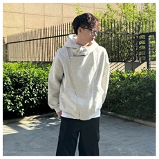网图重磅380克全棉宽松设计感拉链套头连帽卫衣外套AH912-P58，女装短外套，四季星座610B