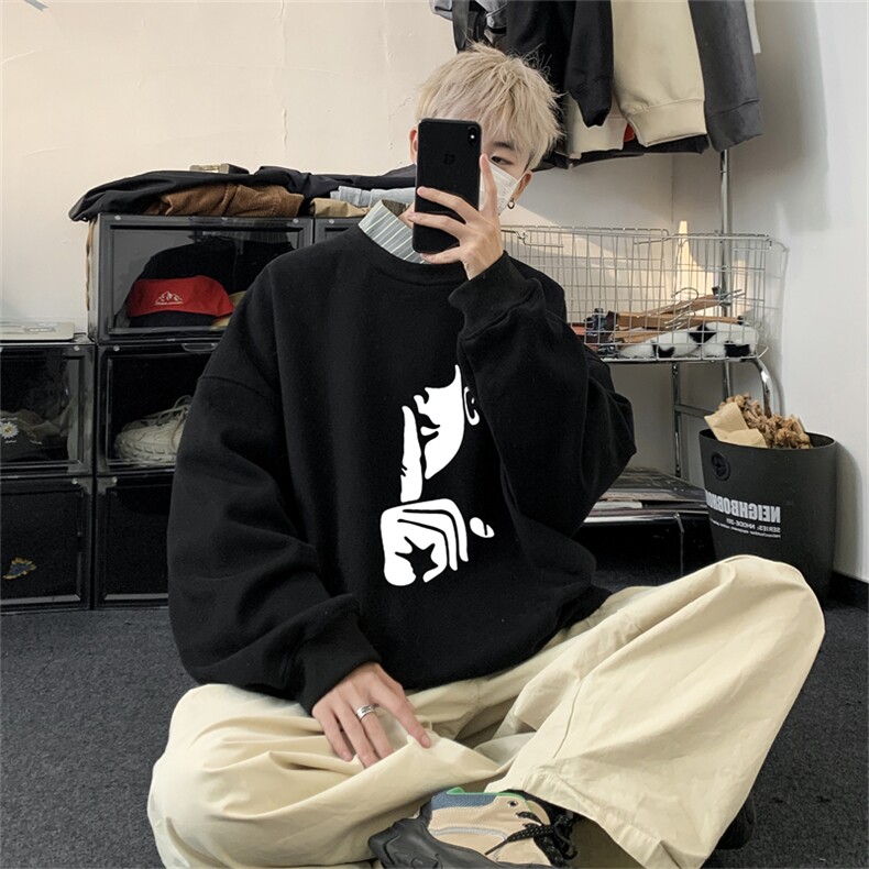 特P25控48秋冬新款男士圆领卫衣宽松休闲日常百搭上衣WQ2427图片