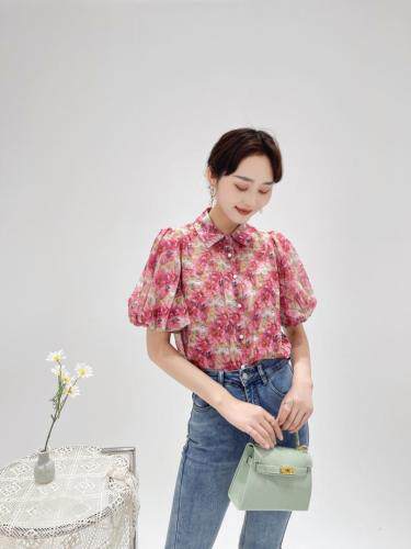 时尚洋气百搭泡泡袖上衣，女装，炅缇恩