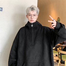 港风重磅复合鹿皮绒340克烧花工艺潮牌卫衣XZ301AW002P68，男装卫衣，星座301A