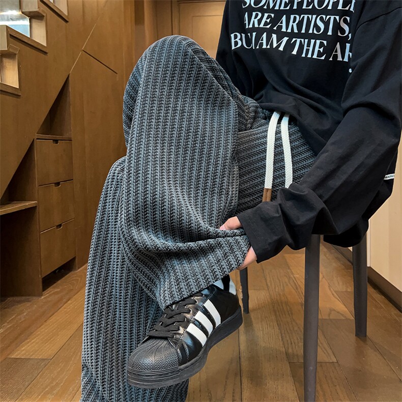 特批P35无差价重磅420g雪尼尔小香风鱼骨纹男大码休闲裤K24008，男装休闲裤，电商A001