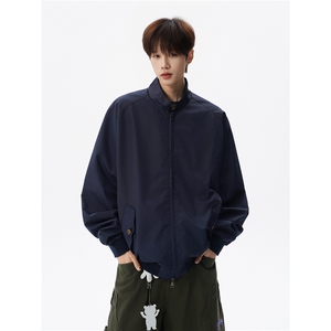 美式复古棒球服外套男春秋季潮牌拉链立领夹克宽松上衣服JK005图片