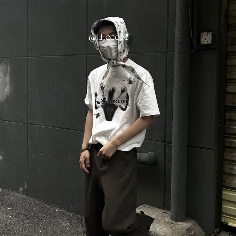 短袖T恤男士夏季宽松潮流印花打底纯棉上衣服D328-T2478-P20,男装T恤,电商D328
