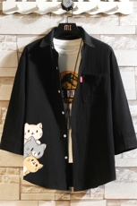 QC58164-P45亚七分袖衬衫男大码五分袖衬衣男短袖，男装衬衫，电商A040A