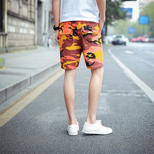 男士短裤运动休闲五分裤迷彩工装裤夏季宽松沙滩裤子男图片