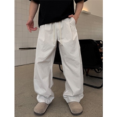 美式vibe裤子男款春秋季高级感cleanfit宽松垂感打褶阔腿休闲裤子，男装休闲裤，电商A089-1