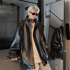 现货2025秋季新款皮衣外套男宽松PU皮夹克JK719-P85，男装皮衣，星座1209-2