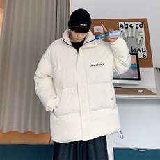新款男百搭设计感纯色情侣港风棉衣M068B-P90控148，男装棉衣，星座717