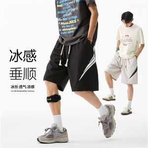 2025夏季新款美式条纹宽松休闲冰丝短裤B315-K25781-特p25控48图片