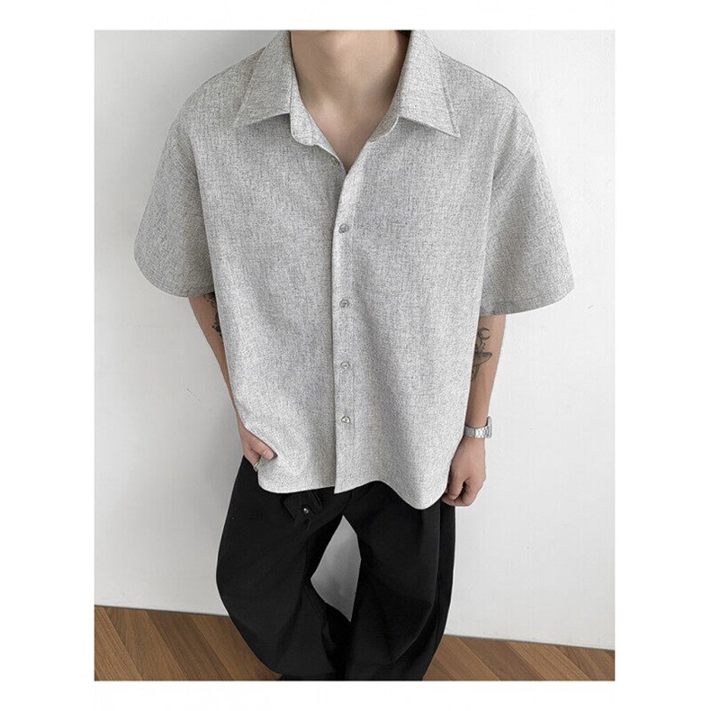 夏季短袖亚麻衬衫，男装衬衫，星座410-6（原星座1304-1）