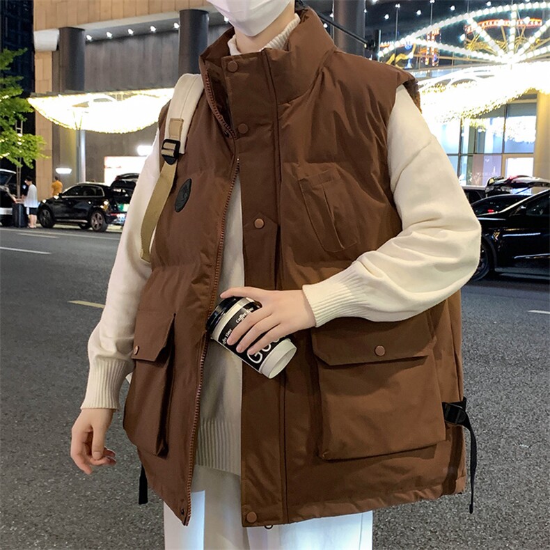 5万件主推M-8XL大码马夹男秋冬季立领工装羽绒棉加肥加厚宽松马甲,男装工装外套,星座109-1