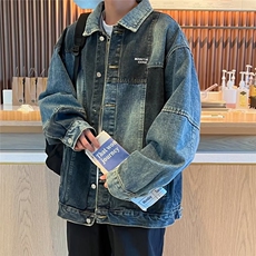 复古牛仔外套女2023年春秋新款宽松百搭小众潮牌机车夹克JKN113，男装夹克，星座1116A-1（原606A）