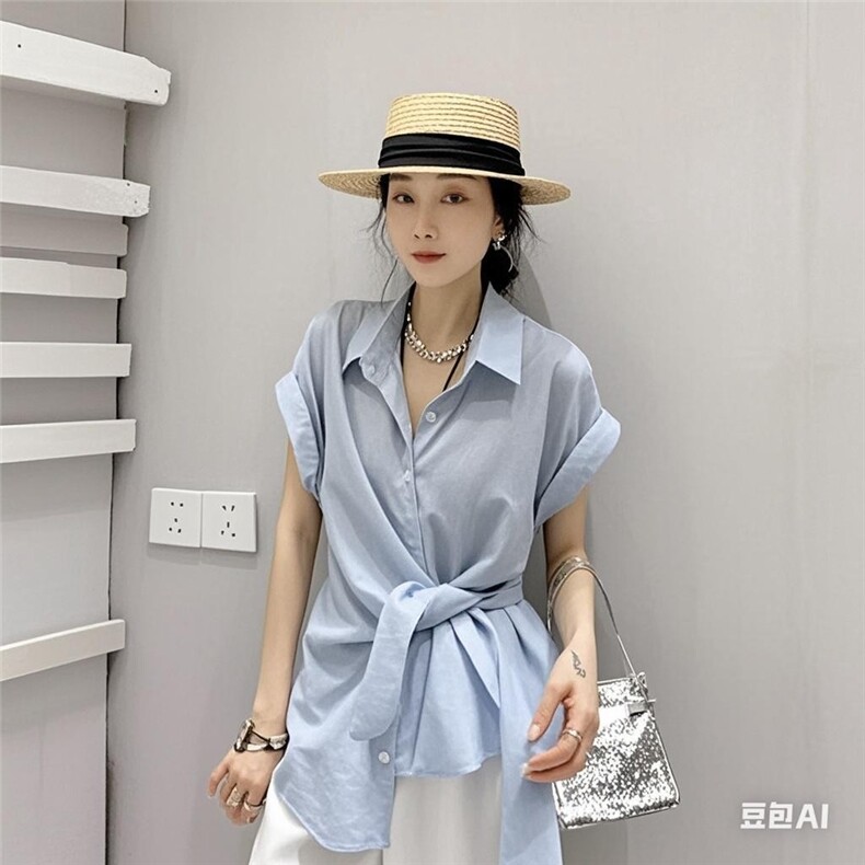 2025时尚百搭简约收腰修身型开衫，女装衬衫，翩雅女装供货