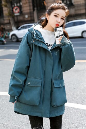 2024冬季新款胖MM200斤加绒加厚外套棉服宽松休闲保暖大码派克服，女装棉衣/棉服，妃曼