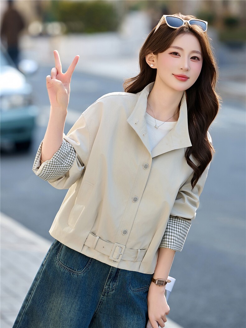 短款外套女2026春装新款时尚气质小个子单排扣上衣,女装短外套,天丝秀