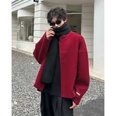 加棉加厚毛呢外套短款夹克大衣504-F32-P75控118（加棉P85控128），男装西服，星座504