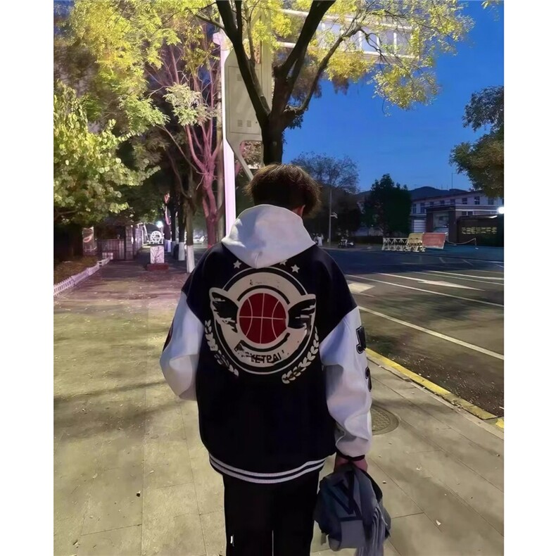 网图美式刺绣徽章贴标棒球服痞帅运动夹克外套 A025-JY1276-P68图片