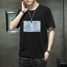 2026夏季新款小鹿印花T恤潮流青少年百搭大码上衣1210-2-DT50-P10，男装T恤，星座1816-2（原1210–2）