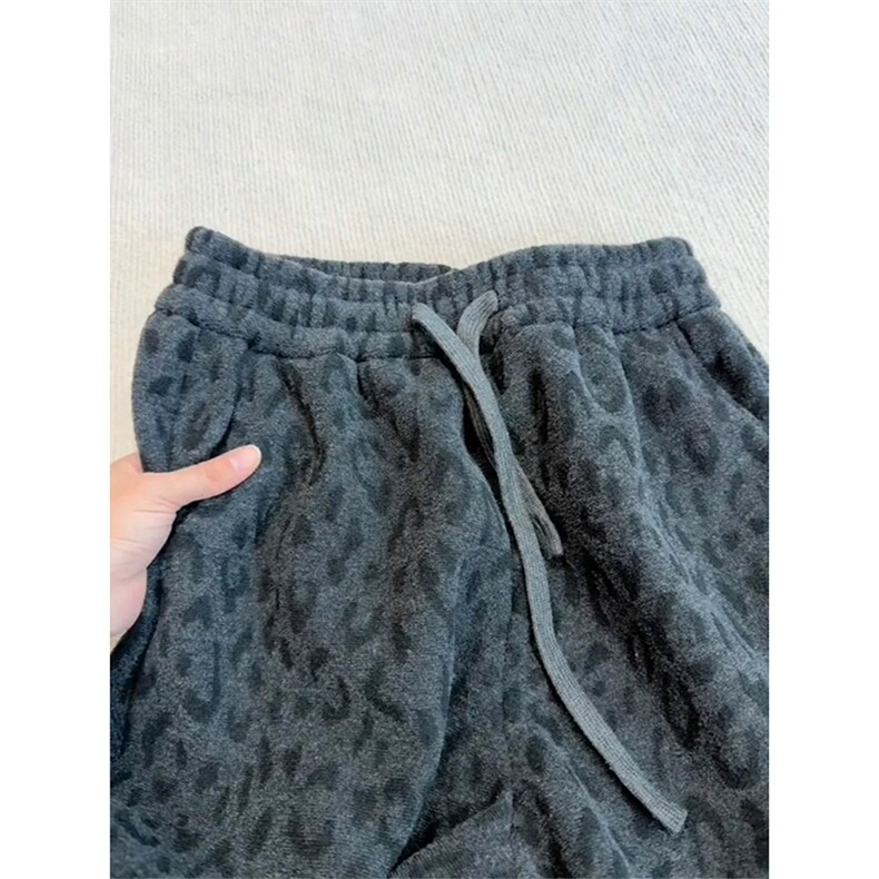 网图有货豹纹宽松显瘦百搭加绒休闲裤男女A1173-常规P55加绒P60,男装卫衣,星座1505