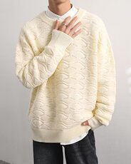 冬季套头男休闲长袖文艺针织衫毛衣圆领ins青春流行潮直筒型，男装针织衫/毛衣，星座716-3