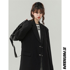 中性风金属装饰西服女成分：96%聚酯纤维4%氨纶XF77069P85控128，男装西服，星座226-1