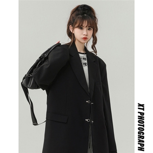 中性风金属装饰西服女成分：96%聚酯纤维4%氨纶XF77069P85控128图片