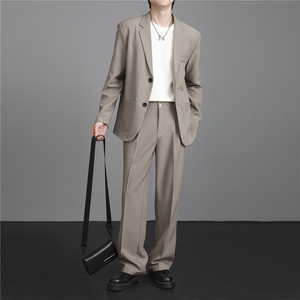 西服两件套装男春秋修身青年帅气男士休闲西装韩版小西服外套图片