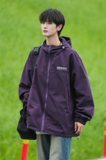 港风秋款外景连帽时尚字母印花冲锋衣夹克A247-F382P65控88，男装夹克，电商A247