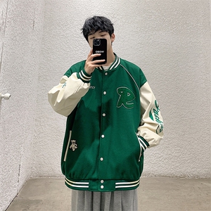 港风上衣夹克宽松落肩拼色棒球服外套 JK711-P68图片