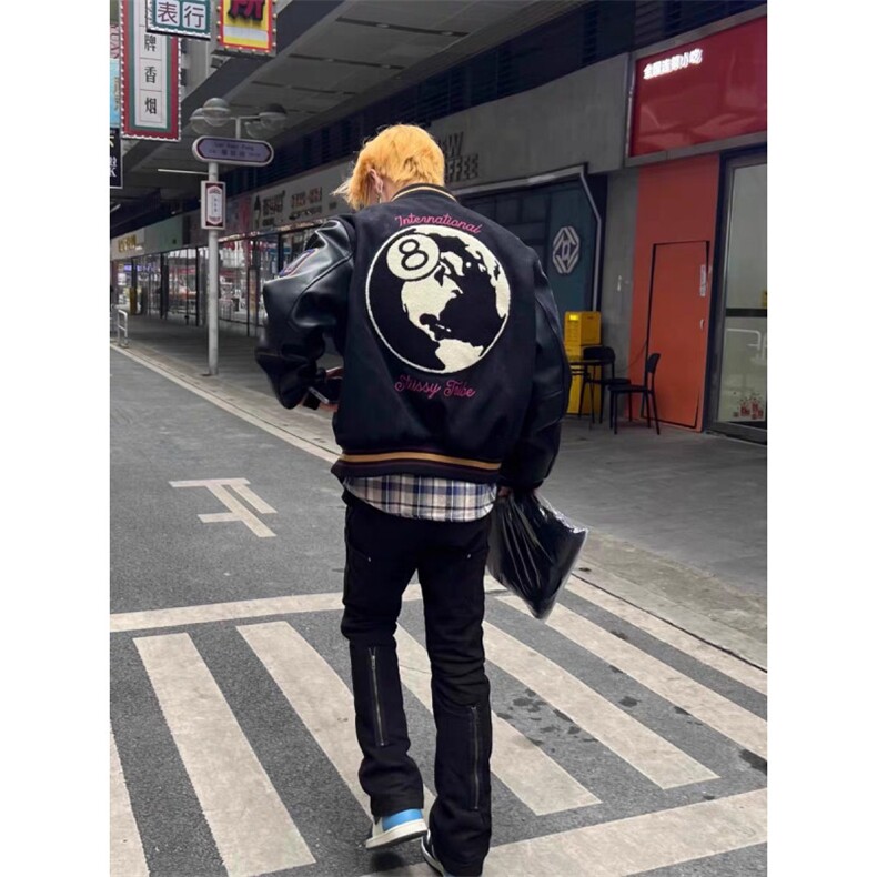 1506A/GA1920/P66春秋欧美高街夹克宽松棒球服oversize潮牌外套图片